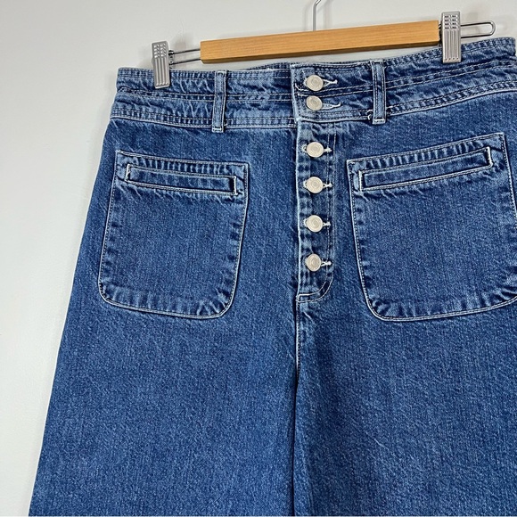 Free People Colette indigo Blue Flare Wide-Leg Jeans size 31 - Picture 5 of 11